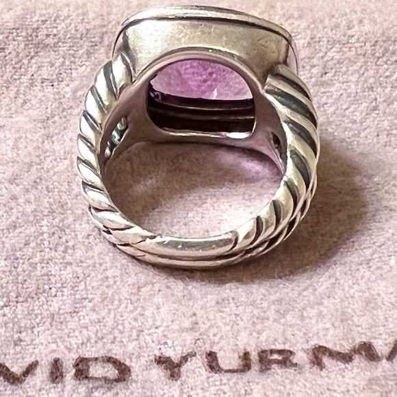 David Yurman 14mm Amethyst Albion 925 Silver Ring SIZE 6 - Picture 6 of 7